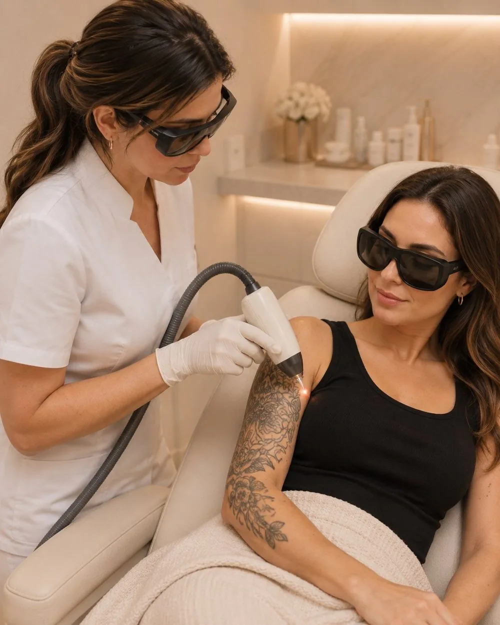 Persoonlijke laser- en huidbeoordeling in de behandelkamer van StudioDerma